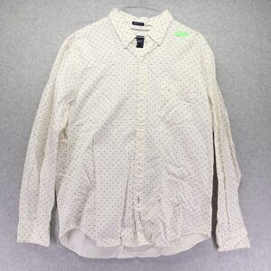 American Eagle Shirt Mens Large Seriously Soft Casual Button White Long Sleeve